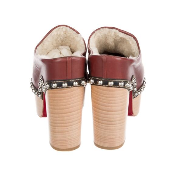 ❤️Christian Louboutin Leather Sherpa Mules❤️ - Picture 4 of 5